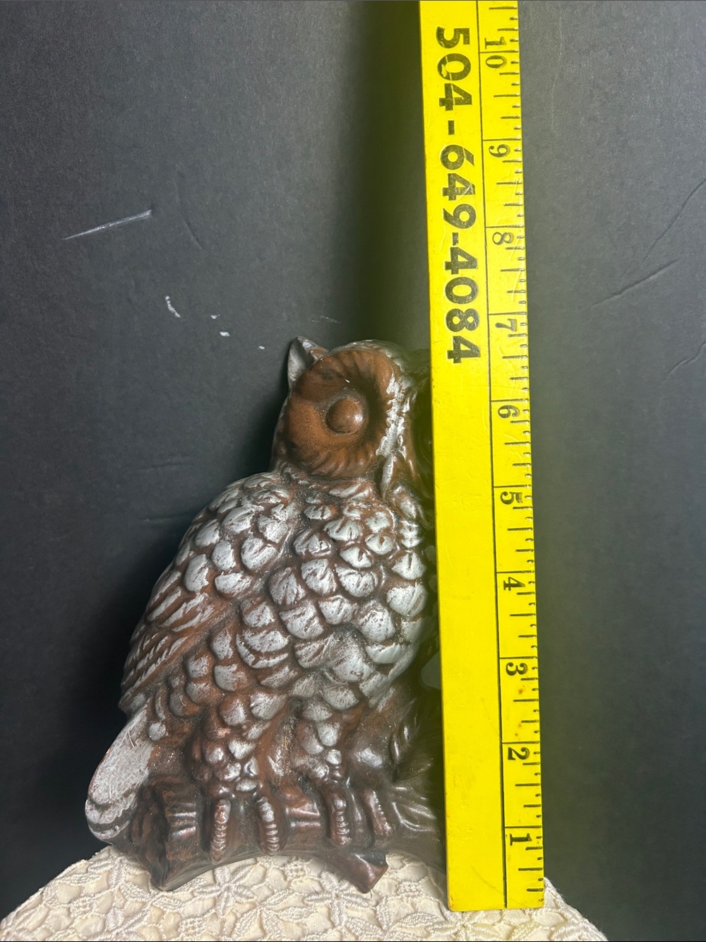 Decorative Owl chalkware wall hanger vintage - Picture 3 of 4